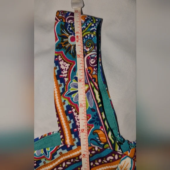 Festive Maxi Dress New Halter V-Neck Stretch ๐ M Vacay Beach Party Colorful - Picture 9 of 17